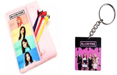 topgifties BLACKPINK CuteDiary Attached Mobile Pouch with BTS Pen,Fish Pen& Keychain(5 Pcs)