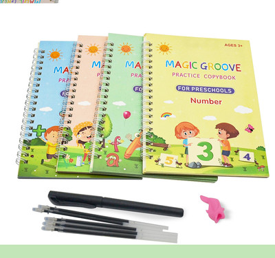 ASHHOMALL Magic Practice Copy Book For Kids,(4 BOOK +10 REFILL+1 Pen +1 Grip) Number