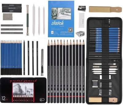 35 Pcs Professional Drawing Sketching Pencils Set