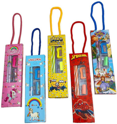 AMANVANI Mix Stationery Gift Pack for Kids Birthday Return Gift Cartoon Party Return Gift