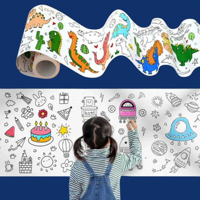 FlyTouch Educational Painting Toy Graffiti Scroll Drawing Poster Coloring Paper Roll