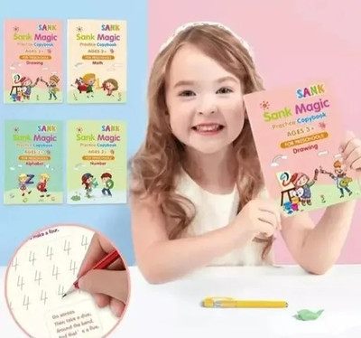 Magic Reusable Writing Book For Kids – Fun & Clean Way To Learn Letters, Numbers & More!(Printed Book, Nisha Khan)