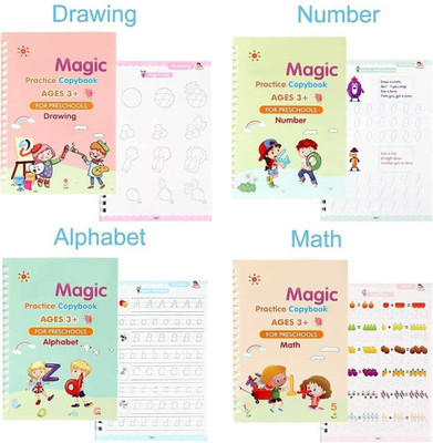 InnoSphere Sank Magic Book: Re-Usable Tracing Sank Practice Magical Copybook with Magic Ink
