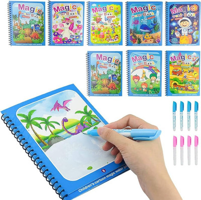 Bloombec Reusable Magic Water Painting Book Magic Doodle Pen Magic Water Book For Kids