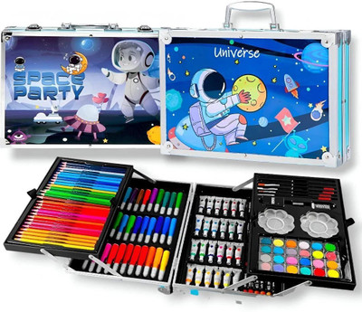 PEACORA Art Kit New Theme 145 Pieces | Art Painting Box for Kids & Adults (Space - Blue)