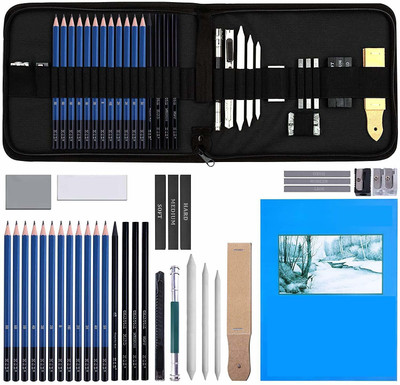 Angel Bear 35 Pieces Professional Drawing Pencils and Sketch Kit for Artist