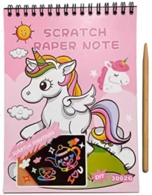 Taufa Villa Unicorn scratch book for kids art & craft coloring Paper note book for kids