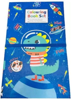 Barbarik Dinosaur Theme Coloring Book with 8 Double Side Pencil Color 60 Pages (Set of 1)