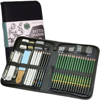 Daggeron 42 Pcs Sketching & Drawing Set, Art Kit for Artists, Stationary for Beginners