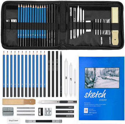 Wynhard Drawing Pencils Sketch Pencil Set Shading Pencil Set Sketching Kit Sketch Pencil Set for Artists Charcoal Pencils for Artists Pencil for Artists Kit Graphite Pencils Set Drawing Kit for Artist Pencil Set 35 Pieces