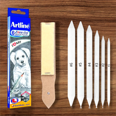 ARTTWALA ARTLINE SKETCHING PENCIL SET + STUMP + SAND PAPER COMBO FOR ARTISTS