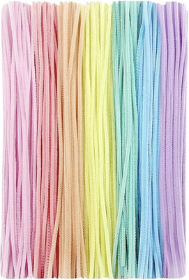 Batricher 100 Pcs Pipe Cleaner for Craft, Hobby, Fun, DIY Accessory Pastel Multicolor