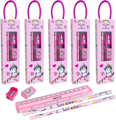 AMYCAUR Unicorn Theme Stationery Gift Set For Kids - Return Gift - Kanjak Gift Pack
