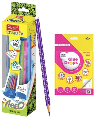 FLAIR Creative Series Aero Pencil Smart Kit | Colourful 2B Pencils With Drops