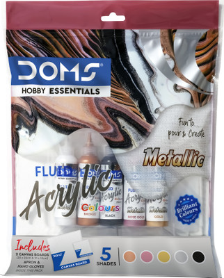 DOMS Metallic Fluid Acrylic Painting Set