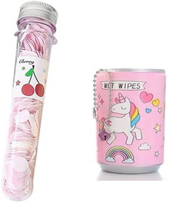 MINDFIT Combo of Pink Wet Wipes & Paper Soap In Tube Bottle Best Birthday Return Gift