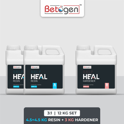 Betogen Self Heal Epoxy Resin 3:1 Ratio Resin And Hardener 12.0 Kg Set For Art