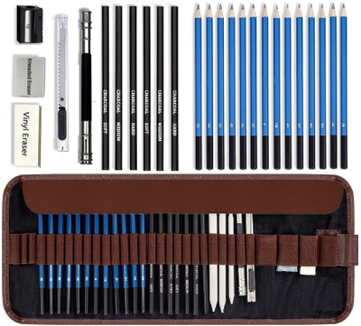 Adoere 29 Pc Drawing Pencils Sketch Pencil Set Art Supplies Set for Kid Adults Beginner