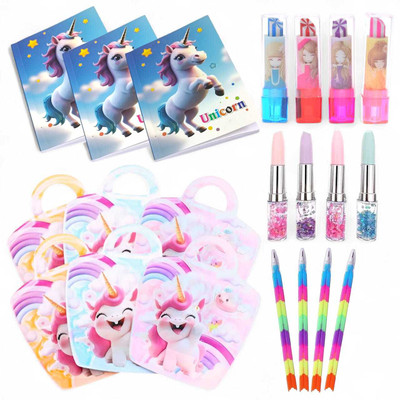 AMANVANI Birthday & Kanjak Return Gifts For Navratri 30 Pcs Unicorn Stationery Gift Combo
