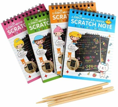 Art Bundle Kids Stationery Notebook Sketch Scratch Paper Note Drawing Book-Set of 4
