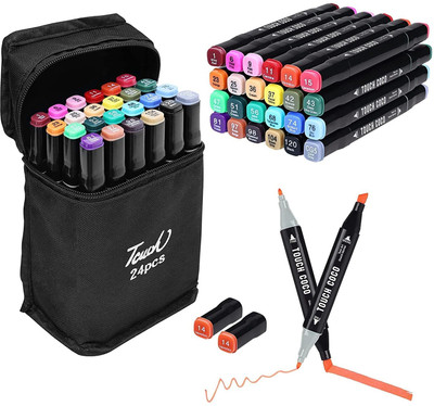 Akvanar Marker Pen 24 PCS Markers Drawing pen set Nib Sketch Pens(Set of 1, Multicolor)