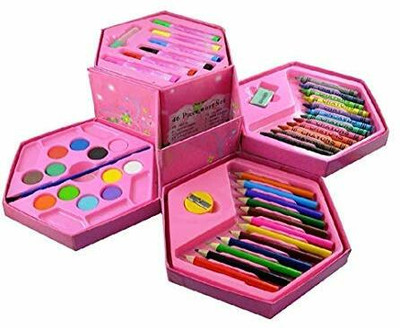 Mahakal Online Store Color Kit ,46 Pieces Colors Art Craft Kit for Kids-Mixed Characters