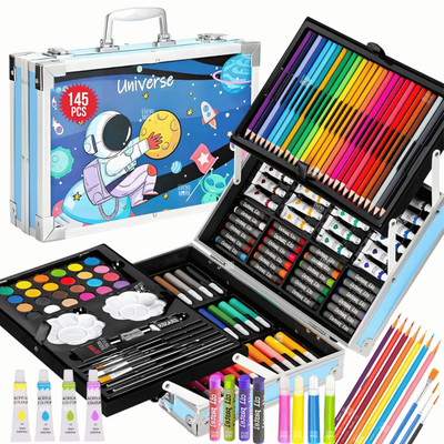 EVENS MORE 145-Piece Deluxe Art Set With space Theam Case for Kids & Adults