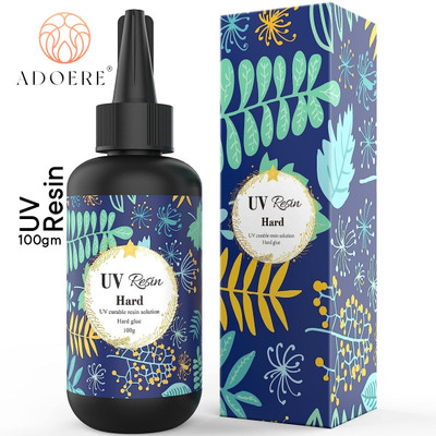 Adoere 100g UV Resin HARD Instant Curing with UV Light for Jewellery Making