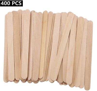 BRAND HOME Natural Wood Ice Cream Sticks 400 Pcs Use of Project Work Stick for Decorations