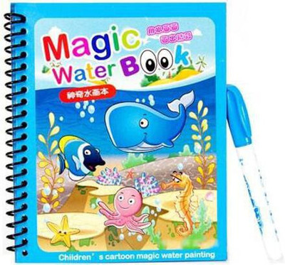 Guruji Creations Reusable Magic Water Colouring Book Activity Pad Chunky-Size Water Pen for Kids