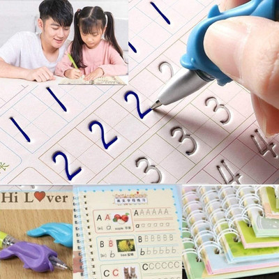 RIMPOO MAGIC BOOK ENGLISH LANGUAGE ALPHABET AND NUMBER 4BOOK+10REFILLS+1PEN+1GRIP-769