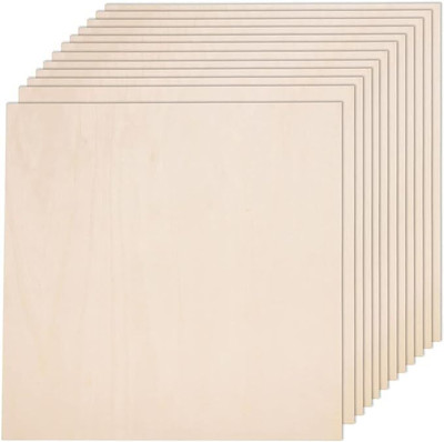 Huckwood 12Inch 4MM Square Pine MDF cutout 4 Pcs Wall clock Base|Wall Decor|Home Decor