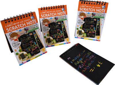 PlayKith Scratch Notebook Coloring Magic Book Drawing - Writing For Kids