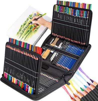 Corslet 145 Pc Art Supplies Drawing Kit, Pencils for Sketching Include Colored Pencil