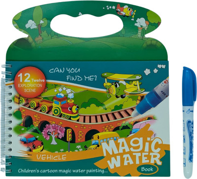 BEESLANZ Magic Water Drawing Book(Vehicle) for Kids - Big Size Reusable Colouring Book
