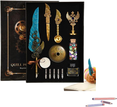 Arizuul metal pen base historical writing set sketching with ink