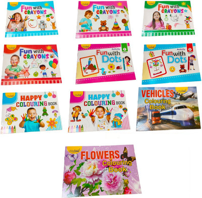 VISHAL TREND Colouring Books Collections For Early Learning | Pack Of 10 Colouring Book.
