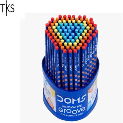 The KALAM Store DOMS GROOVE PENCIL PACK OF 100 + 10 SHARPENER + 10 ERASERS