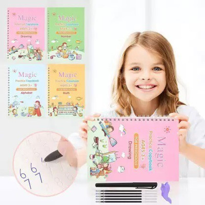 Mynxe Copybook (4 Books + 5 Refill) sank magic practice copy book for kids
