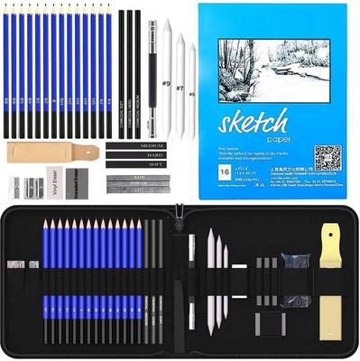 Like it 35 Pieces Professional Drawing Pencils and Sketch Kit for Artist