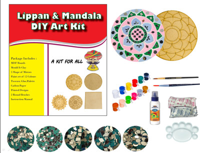 Lasella Mandala And Lippan Art Kit DIY For Kids With Stones Mirror Stickers