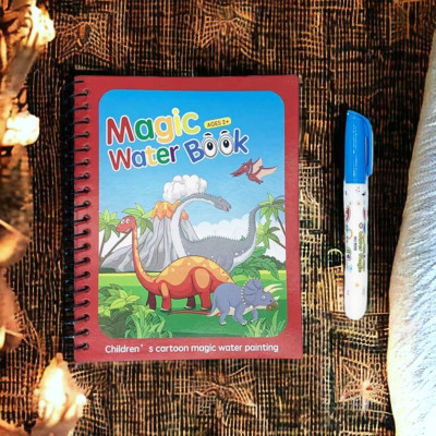FlyTouch Kid Colourful Magical Water Drawing Painting Book Set Repeated Coloring with Pen