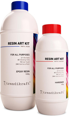 TRENDIKRAFT Epoxy Art Resin Hardener 2:1 1500 Grams Kit For Beginners Artists Bubble Free