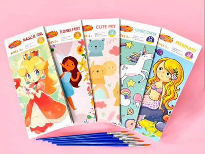 mishkanaa pack of 10 painting book with colour inside