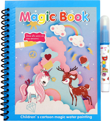 Giftiya Magic Water Coloring Book, Magic Water Drawing Book Reusable And Water-Reveal