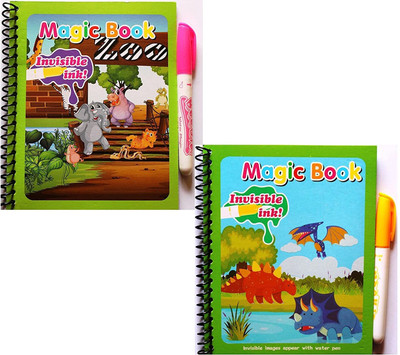 HIRNAYA Magic water book For kid Drawing Reusable water colouring book with Magic pen