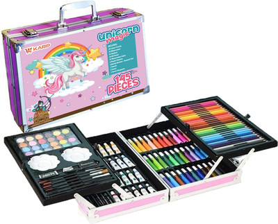 KARP 145 Pcs Kids Art Drawing and Painting Set | Ideal Gift For Children- Pink