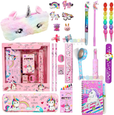 Prezzie Villa Unicorn Stationery & Pencil Box Pouch Combo for Return Gift 25 pieces