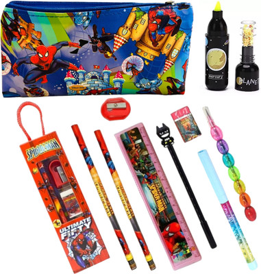 Prezzie Villa 10 pieces Spiderman Theme Stationery Combo Stationery Combo Return Gift for boys