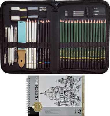 Adoere 43 Pcs Sketching Pencil Set and Drawing Professional Art Tool Kit Set